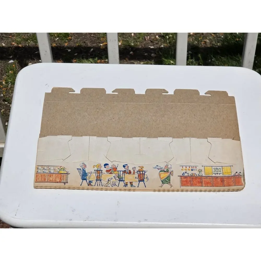 vintage 1950s Old Hickory Smokehouse Egg Carton, unused old stock, nice graphics